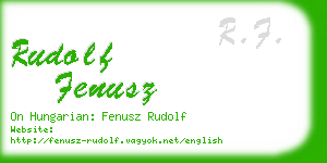 rudolf fenusz business card